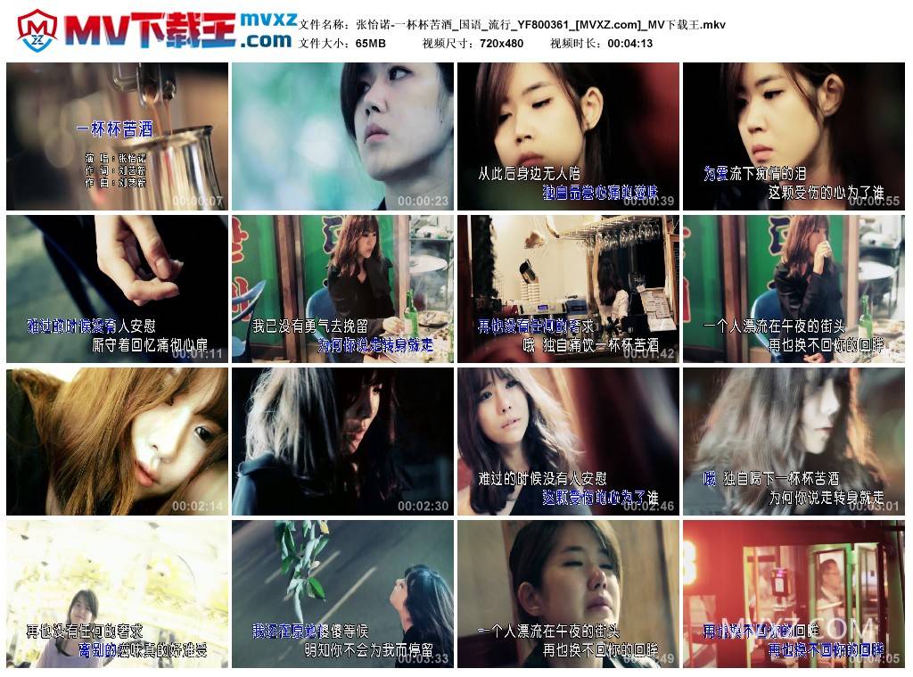 张怡诺-一杯杯苦酒_国语_流行_YF800361